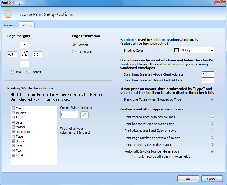 Legal Billing Help Printing